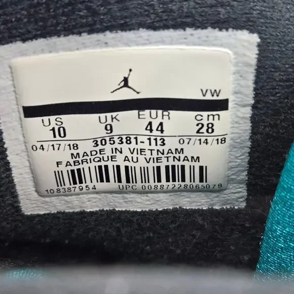 Jordan 8 Retro South Beach 2018 White Turbo Green Sneakers Mens 10 305381-113 - Picture 12 of 12